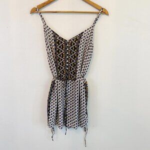 FAITHFULL THE BRAND boho pattern ruched romper